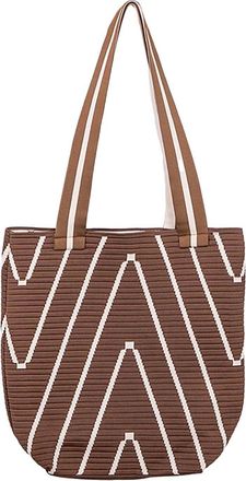 Generic Woman Beach Weaving Shoulder Bag Ladies Trendy Summer Hand Bag Shoulder Bags for School (Coffee, One Size)