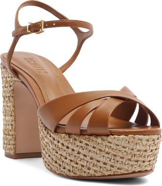 Schutz Keefa Ankle Strap Sandal in Burnt Honey at Nordstrom, Size 10.5