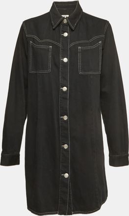 Ganni Ganni Black Kress Soft Denim Button Down Shirt Dress