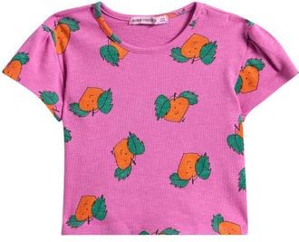Bobo Choses Kids Tangerine Print Knit T-Shirt in Fuchsia at Nordstrom, Size 24M