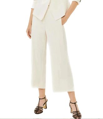 Marella Wijde broek - Dames - Wijde Broeken - Wit - M - Polyester - Broeken
