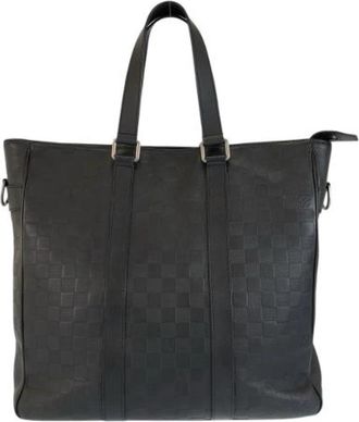 Louis Vuitton Pre-owned Tadao PM Damier Infini Tote Bag - Heren - Vintage Shopper - Zwart - ONE Size - Leer - Vintage