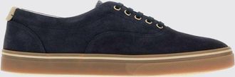 Brunello Cucinelli Low Top Calfskin and Suede Sneakers with Laminated Logo
