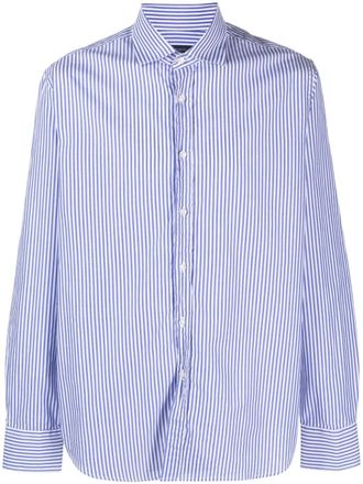 Deperlu long-sleeve cotton shirt - Blue