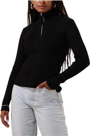 Modstr&ouml;m Zip T-neck Top - Dames - Coltruien - Zwart - XS - Truien & Vesten