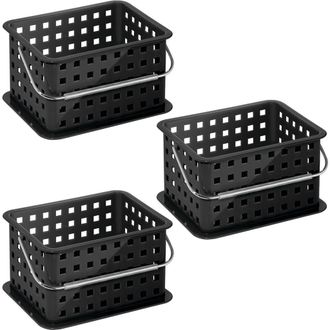 iDesign Small Stackable Shower Basket - Set of 3 - Clear/Frost - Made in USA in Black at Nordstrom