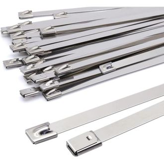 OEM Bridas Met&aacute;licas De 500 X 7,9 Mm, Bridas De Acero Inoxidable Plateadas, Bridas De Alta Resistencia - Bridas Met&aacute;licas - Capacidad De Carga De 120 Kg, 
