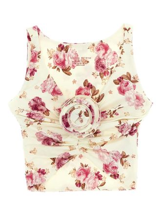 Magda Butrym floral-print bikini top - women - Polyamide/Spandex/Elastane - 34 - Neutrals