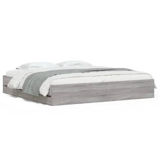 Berkfield Home Bed Frame with Drawers without Mattress Grey Sonoma 160x200 cm