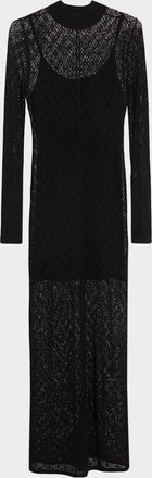 Maria McManus Lace Mock-Neck Maxi Dress