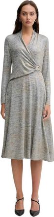 Joseph Ribkoff V-halswikkeljurk - Dames - Casual kleedjes - Grijs - XS - Polyester - Kleedjes