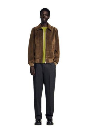 Sandro Quilted zip jacket in Caramel at Nordstrom, Size Xx-Large