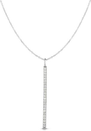 Tresorra 14K White Gold Diamond Bar Necklace