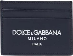 Dolce & Gabbana Wallets & Cardholders, male, Blue, Size: ONE SIZE Blue Leather Card Holder Wallet