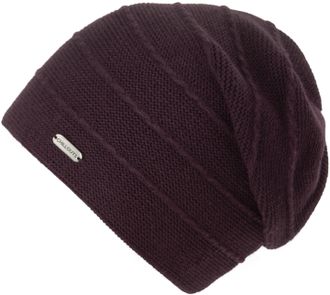 Chillouts Beanie CHILLOUTS Artemis Hat, Damen, rot (bordeaux), Materialmix, Strukturmuster, unifarben, M&uuml;tzen Beanie, mit doppellagiger Verarbeitung, raffiniert