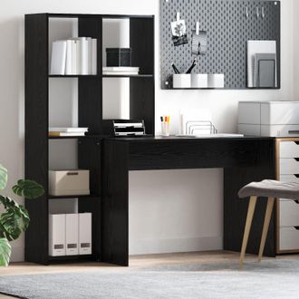 Berkfield Home with Shelf with Storage Black oak Engineered wood