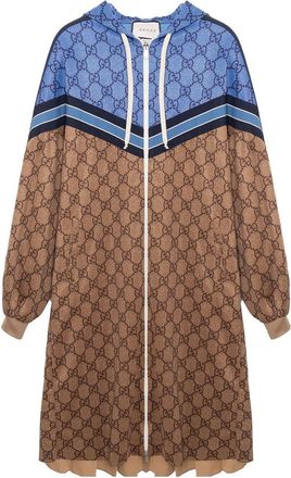 Gucci (WMNS) Gucci Technical Jersey GG Long Jacket Blue Camel 550604-XJADG-2144