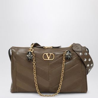 Valentino Garavani Panthea Bag In Tundra Colored Chevron Pattern Nappa