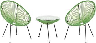 Beliani Beliani - Mid Century Modern Garden Bistro Set Table and Chairs 3 Piece Green Acapulco ii