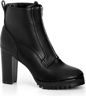 City Chic Womens Ankle Boots - Meadow, Black, 11 UK Wide