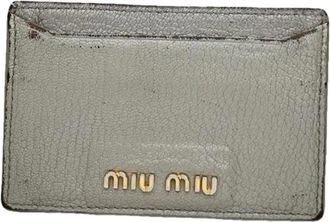 Miu Miu Pre-owned Lederen Portemonnee - Dames - Vintage Accessoires - Grijs - ONE Size - Leer - Vintage