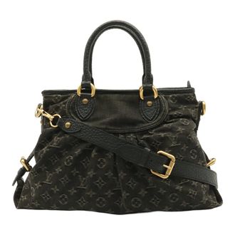 Louis Vuitton Noir Denim Canvas Shoulder Bag Tote Bag (Pre-Owned)