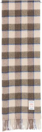 A.P.C. A. p.c. Check-pattern Fringed Scarf
