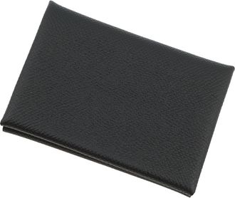 Herm&egrave;s Black Epsom Leather Coin Purse/Coin Case (Pre-Owned)