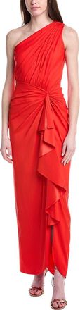 Tadashi Shoji Solid One Shoulder Maxi Dress