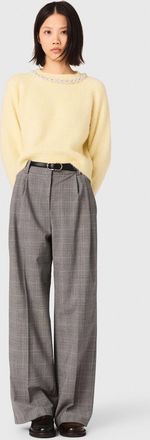 Maje Removable Jewel Collar Jumper - Yellow - Maje