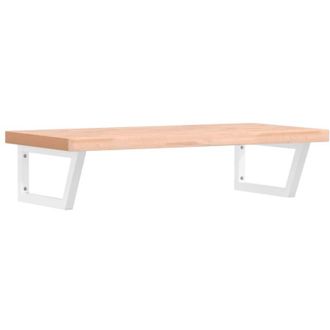 vidaXL Vidaxl - Estante De Lavabo De Pared De Acero Y Madera Maciza De Haya