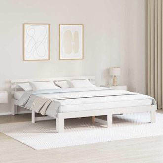vidaXL Vidaxl - Estructura De Cama Blanco 200 X 200 Cm Madera Maciza De Pino