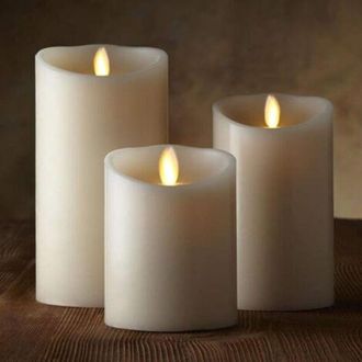 OEM Velas Led, Juego De 3 Velas Decorativas (10 Cm, 12,5 Cm, 15 Cm), Velas Con Luz Y Mando A Distancia De 10 Botones. Llama Led Intermitente, Fabricada Co