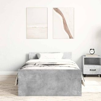 Berkfield Home Durable Bed Frame Concrete Grey 90x200 cm Engineered Wood