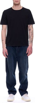 Fabrizio Del Carlo Round Neck Black Cotton T-Shirt