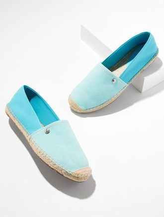 Talbots Izzy Suede Espadrille Flats - Blue/Opal Blue - 10 1/2 M Talbots