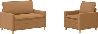 vidaXL Juego De Sof&aacute; 2 Uds. Beige Tela Vidaxl