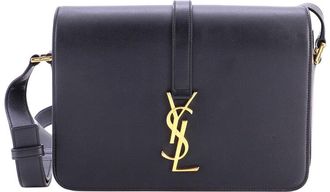 Saint Laurent Black Leather Classic Monogram Universite Bag Medium (Authentic Pre-Loved)