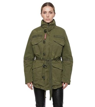 Dsquared2 Green Mock Collar Jacket