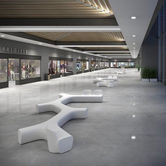 Plust Banco Modular Interior Exterior Polietileno Dise&ntilde;o Moderno Jetlag P1 - Marr&oacute;n