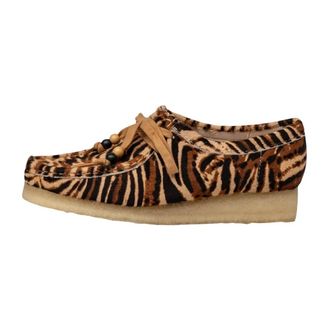 Clarks Schoenen, Dames, Veelkleurig, 37 EU, Su&egrave;de, Wallabee W Tijgerprint