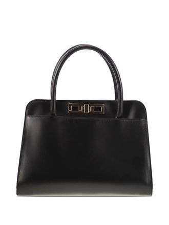 Fabiana Filippi Leren shopper met logo - Zwart