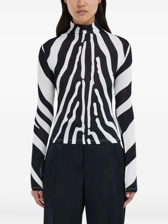 Ferragamo Top met dierenprint - Zwart