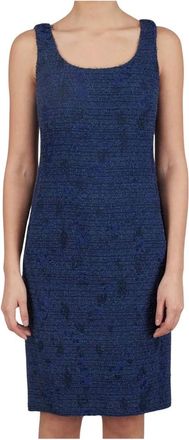 Kiton Textured Jurk - Dames - Korte kleedjes - Blauw - M - Katoen - Kleedjes