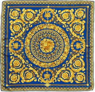 Versace Blue/Gold Silk Scarf 90 cm