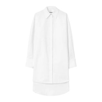 Jil Sander Shirt Dresses, female, White, Size: S Oversized Poplin Shirt Dress