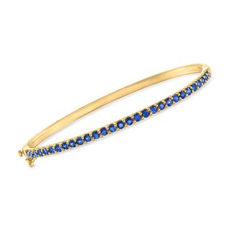 Ross-Simons Sapphire Bangle Bracelet in 18kt Gold Over Sterling