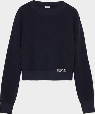 Loewe Logo Embroidered Wool Crewneck Sweater