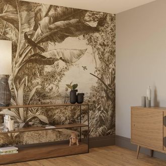 Superfresco Easy Jungle Book Mono Print To Order 3m x 2.8m Mural in White