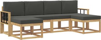 vidaXL Conjunto De Sof&aacute;s De Exterior 6 Uds. Blanco Y Antracita Vidaxl